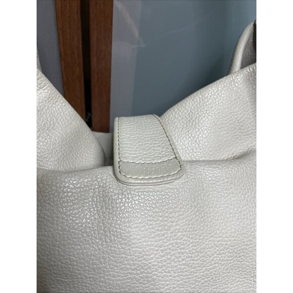 Dooney & Bourke Belvedere XL Ivory Pebbled Leather Hobo Shoulder Hand Bag Purse - Picture 13 of 16